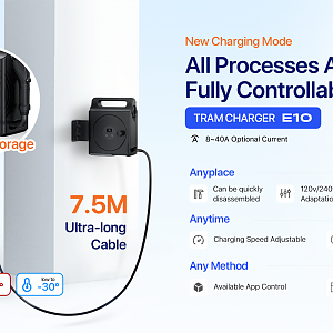 Level 2 AC Portable EV Charger with J1772 Charging Gun