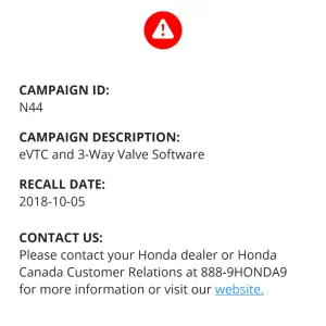 Recall notice