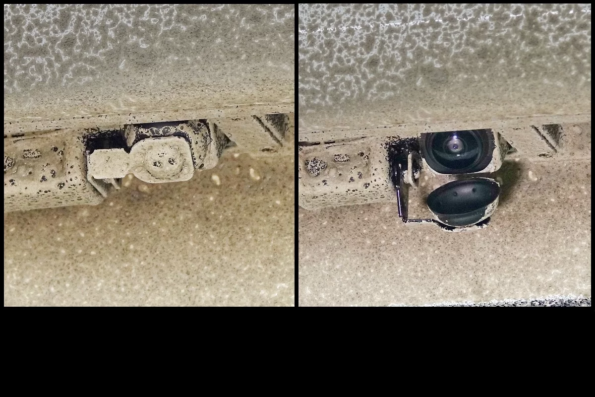 Rear camera dirt protection